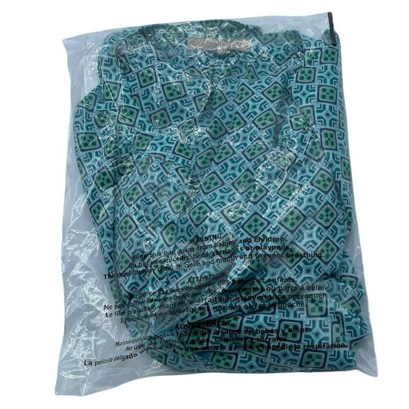 Banana Republic Blue Turquoise Geometric Pattern Shirt Women’s S Long Sleeve - Picture 9 of 9